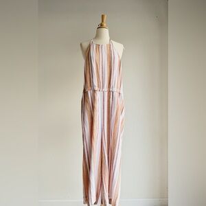 CLOTH & STONE | Striped Linen Blend Jumpsuit | L